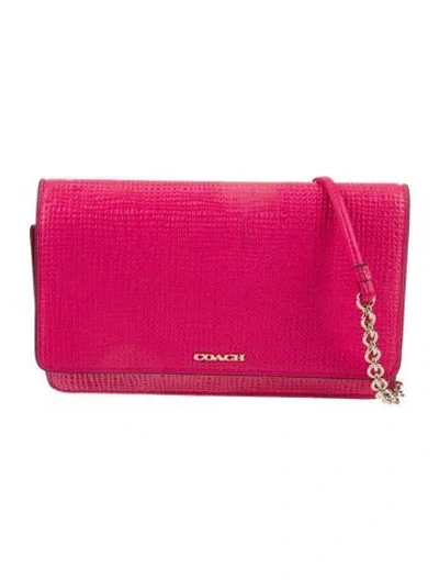 Pre-owned Coach Leather Clutch In Pink