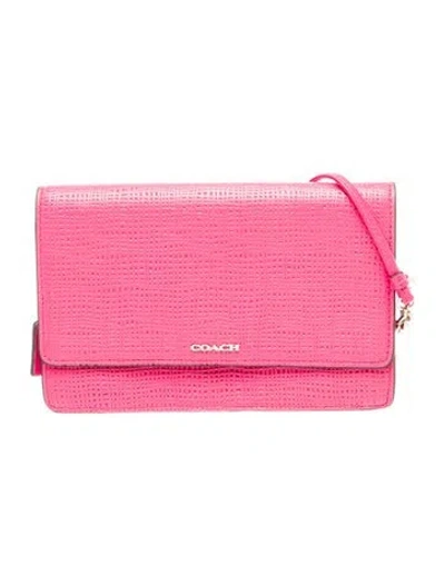 Pre-owned Coach Leather Clutch In Pink