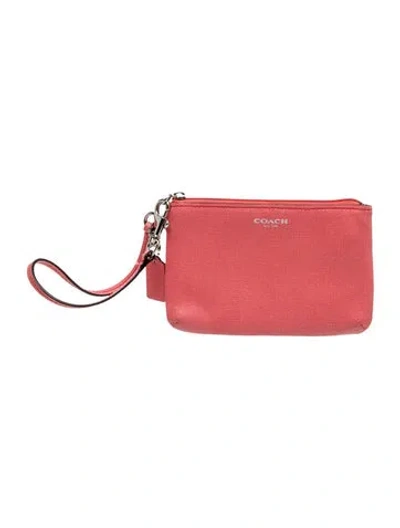 Pre-owned Coach Leather Clutch In Pink