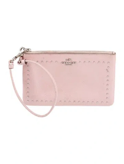 Pre-owned Coach Leather Clutch In Pink