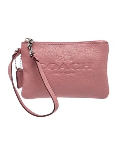 Pre-owned Coach Leather Clutch In Pink