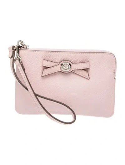 Pre-owned Coach Leather Clutch In Pink