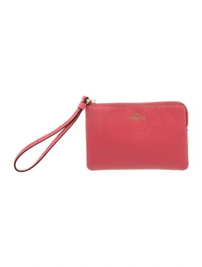 Pre-owned Coach Leather Clutch In Pink