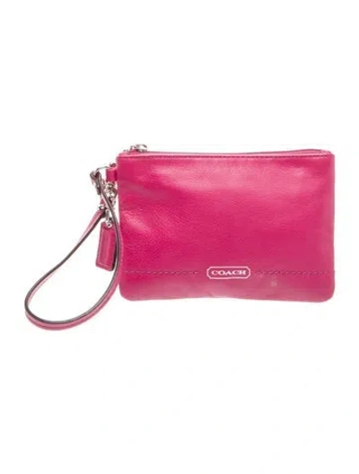 Pre-owned Coach Leather Clutch In Pink