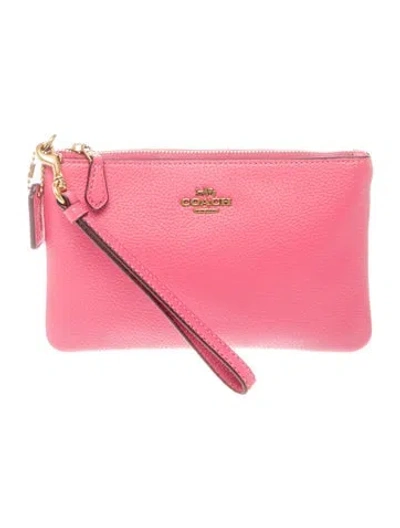 Pre-owned Coach Leather Clutch In Pink
