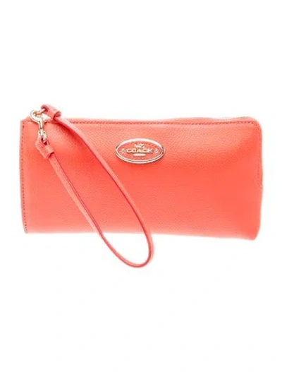 Pre-owned Coach Leather Clutch In Pink