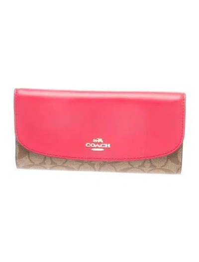 Pre-owned Coach Leather Clutch In Pink