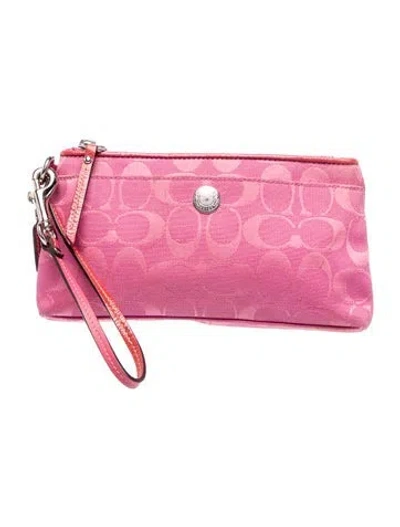 Pre-owned Coach Leather Clutch In Pink