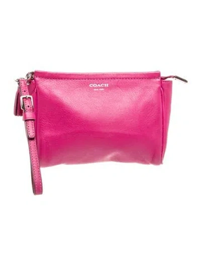Pre-owned Coach Leather Clutch In Pink