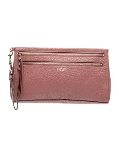 Pre-owned Coach Leather Clutch In Pink