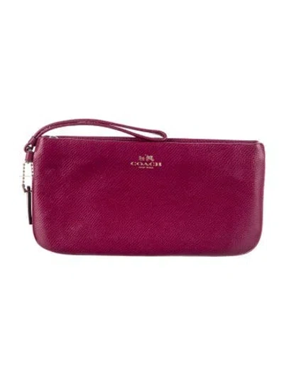 Pre-owned Coach Leather Clutch In Pink