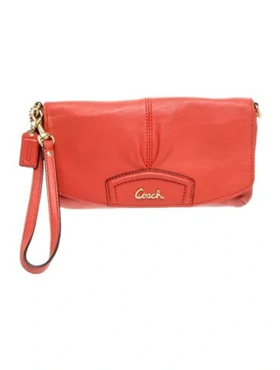 Pre-owned Coach Leather Clutch In Pink