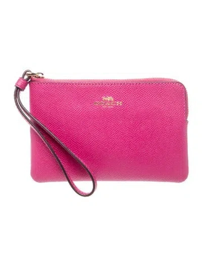 Pre-owned Coach Leather Clutch In Pink