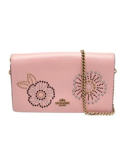 Pre-owned Coach Leather Clutch In Pink