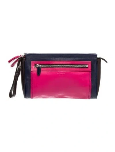 Pre-owned Coach Leather Clutch In Pink