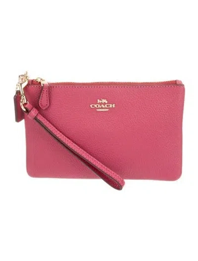 Pre-owned Coach Leather Clutch In Red