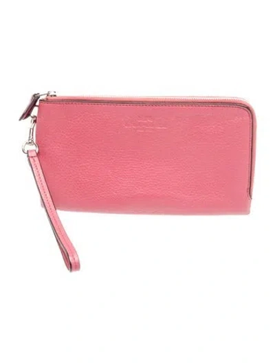 Pre-owned Coach Leather Clutch In Red