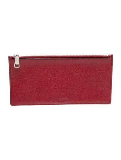 Pre-owned Coach Leather Clutch In Red