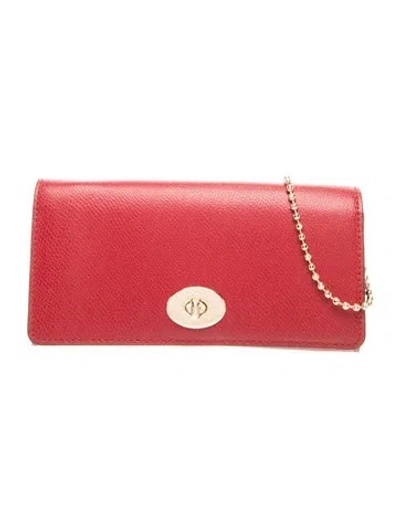 Pre-owned Coach Leather Clutch In Red