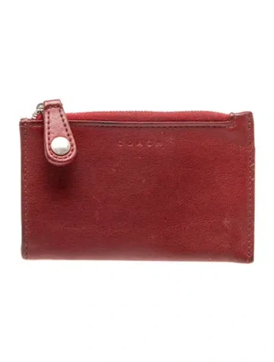 Pre-owned Coach Leather Clutch Vintage In Burgundy