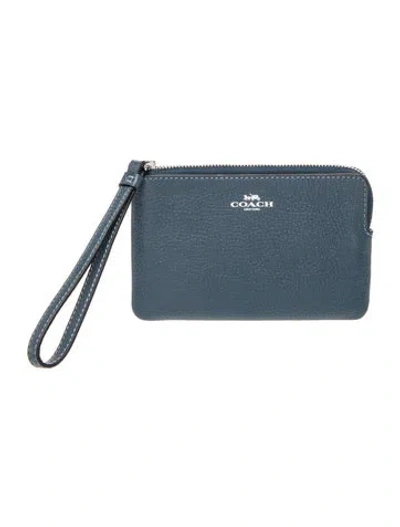 Pre-owned Coach Leather Clutch W/ Tags In Blue