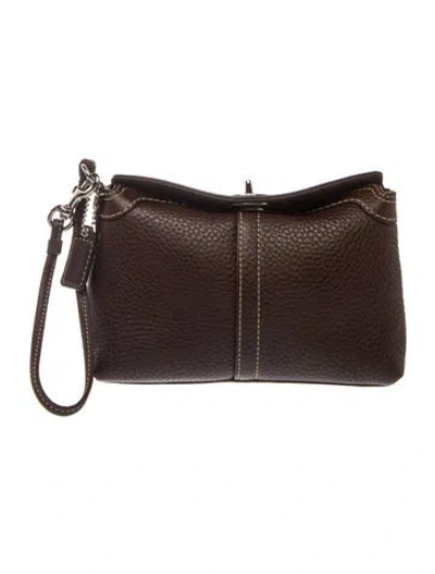 Pre-owned Coach Leather Clutch W/ Tags In Brown