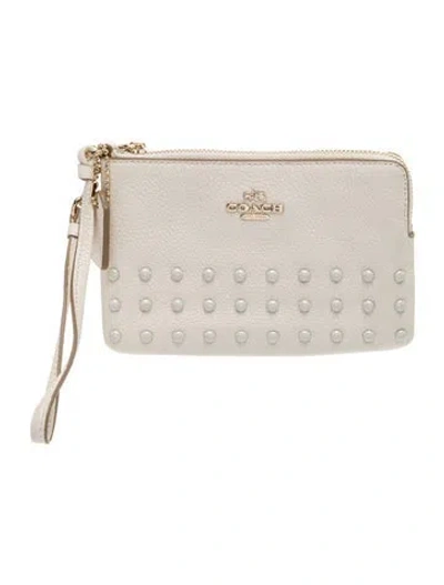 Pre-owned Coach Leather Clutch W/ Tags In Neutral