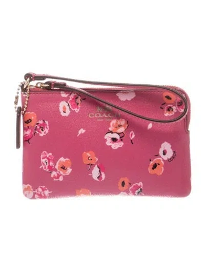 Pre-owned Coach Leather Clutch W/ Tags In Pink