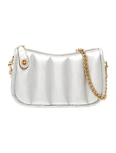Pre-owned Coach Leather Clutch In White