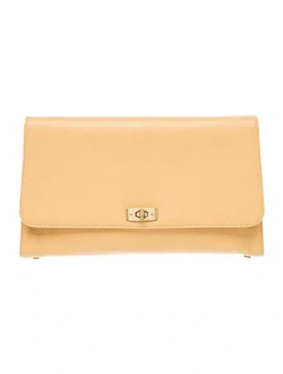 Pre-owned Coach Leather Clutch In Yellow