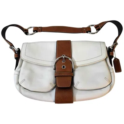 Pre-owned Coach Leather  Handbag Or Purse In Gray