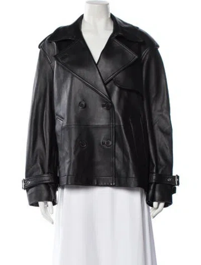 Pre-owned Coach Leather Coat In Black