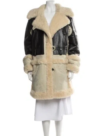 Pre-owned Coach Leather Coat In Neutrals