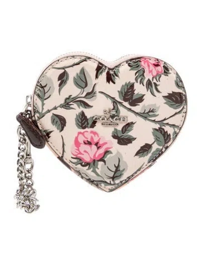 Pre-owned Coach Leather Coin Pouch In Neutrals
