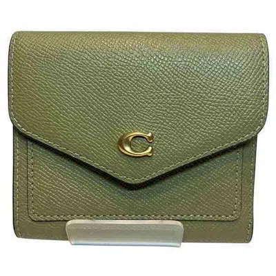Pre-owned Coach Leather Coin Purse/coin Case () In Green