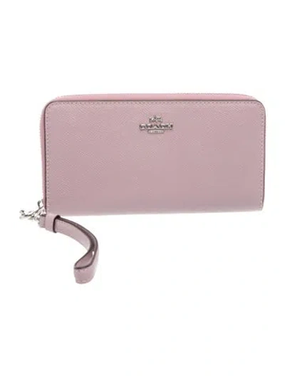 Pre-owned Coach Leather Continental Wallet In Purple