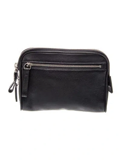Pre-owned Coach Leather Cosmetic Bag In Black