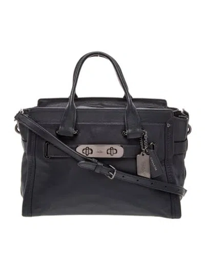Pre-owned Coach Leather Crossbody Bag In Black