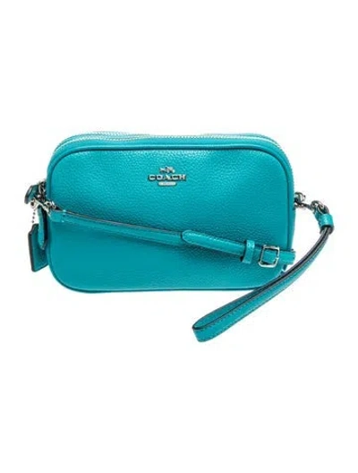 Pre-owned Coach Leather Crossbody Bag In Blue