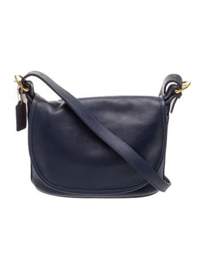 Pre-owned Coach Leather Crossbody Bag In Blue