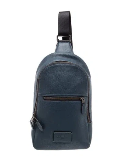 Pre-owned Coach Leather Crossbody Bag In Blue