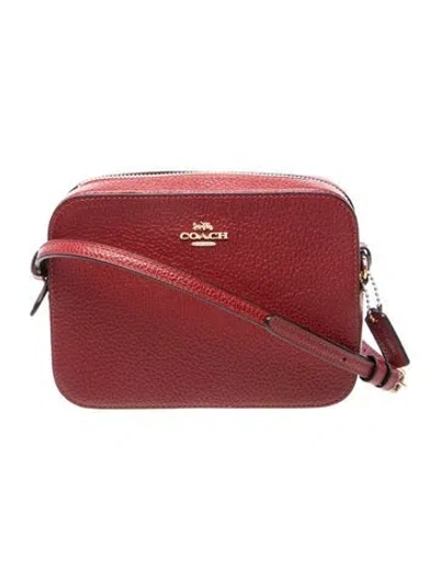 Pre-owned Coach Leather Crossbody Bag In Burgundy