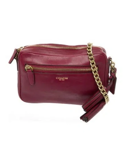 Pre-owned Coach Leather Crossbody Bag In Burgundy