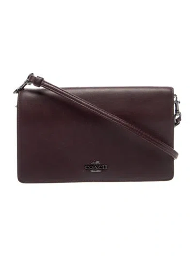 Pre-owned Coach Leather Crossbody Bag In Burgundy