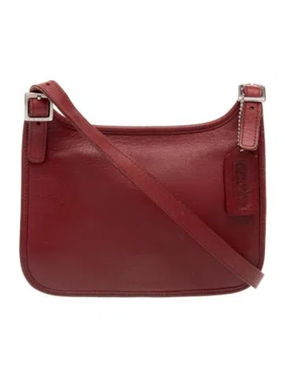 Pre-owned Coach Leather Crossbody Bag In Burgundy
