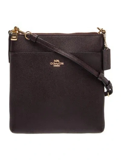 Pre-owned Coach Leather Crossbody Bag In Burgundy
