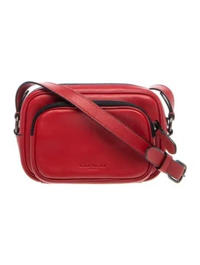 Pre-owned Coach Leather Crossbody Bag In Burgundy