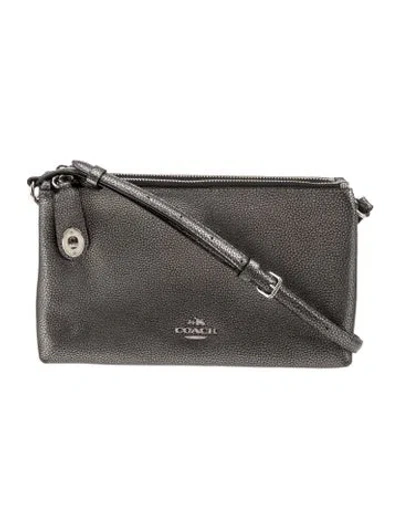 Pre-owned Coach Leather Crossbody Bag In Gray