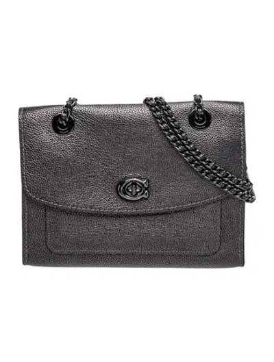 Pre-owned Coach Leather Crossbody Bag In Gray