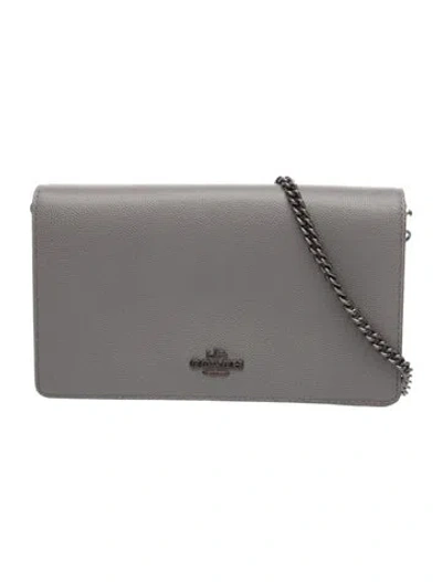 Pre-owned Coach Leather Crossbody Bag In Gray